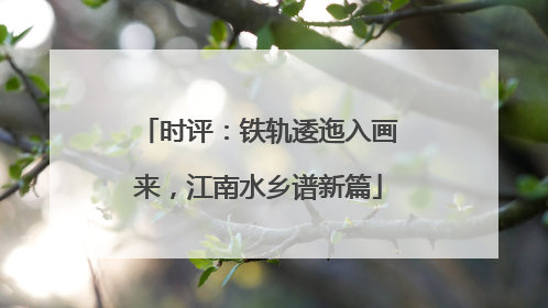 时评：铁轨逶迤入画来，江南水乡谱新篇