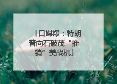 日媒爆：特朗普向石破茂“推销”美战机