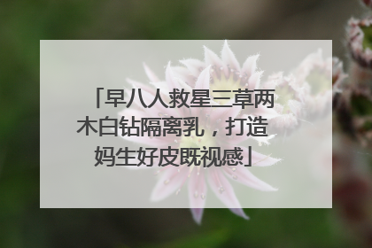 早八人救星三草两木白钻隔离乳，打造妈生好皮既视感