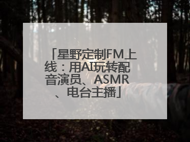 星野定制FM上线：用AI玩转配音演员、ASMR、电台主播