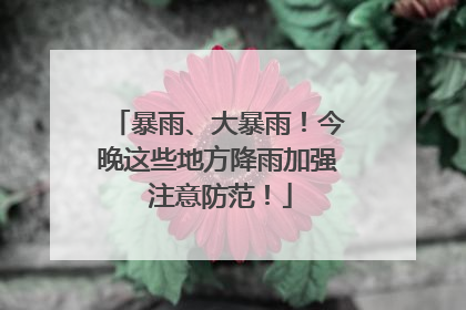 暴雨、大暴雨！今晚这些地方降雨加强 注意防范！
