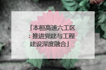 本桓高速六工区：推进党建与工程建设深度融合
