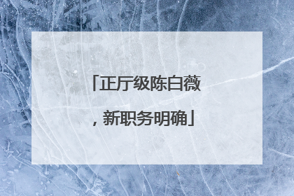 正厅级陈白薇，新职务明确