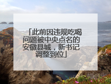此前因违规吃喝问题被中央点名的安徽县城，新书记调整到位