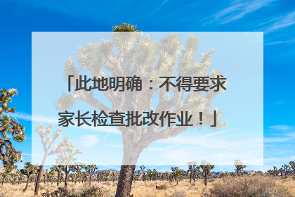 此地明确：不得要求家长检查批改作业！
