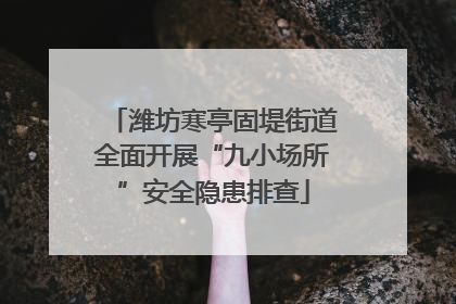 潍坊寒亭固堤街道全面开展“九小场所”安全隐患排查