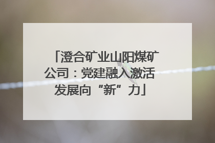 澄合矿业山阳煤矿公司：党建融入激活发展向“新”力