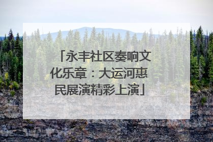 永丰社区奏响文化乐章：大运河惠民展演精彩上演