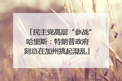 民主党高层“参战” 哈里斯：特朗普政府刻意在加州挑起混乱
