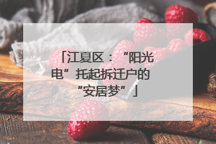 江夏区：“阳光电”托起拆迁户的“安居梦”