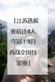 江苏选拔赛宿迁4人夺冠！9月再战全国技能赛