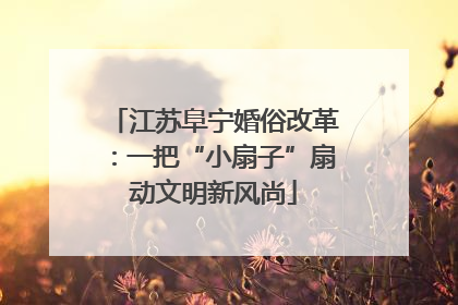 江苏阜宁婚俗改革：一把“小扇子”扇动文明新风尚