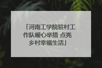 河南工学院驻村工作队暖心举措 点亮乡村幸福生活