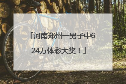 河南郑州一男子中624万体彩大奖！