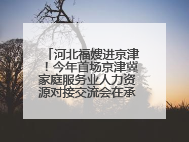河北福嫂进京津！今年首场京津冀家庭服务业人力资源对接交流会在承德举办