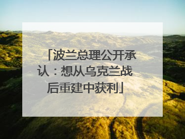 波兰总理公开承认：想从乌克兰战后重建中获利
