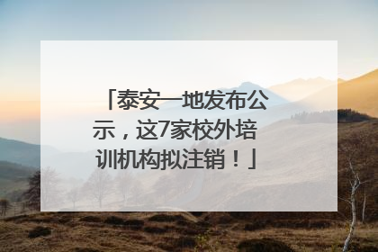 泰安一地发布公示，这7家校外培训机构拟注销！