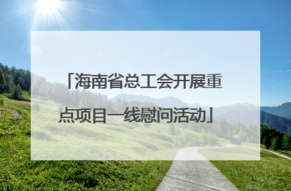 海南省总工会开展重点项目一线慰问活动