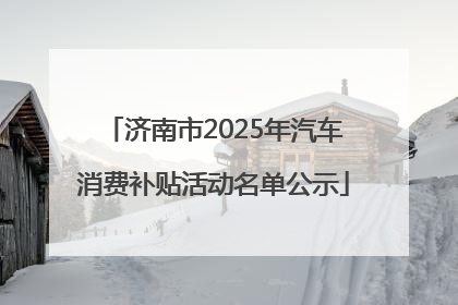 济南市2025年汽车消费补贴活动名单公示
