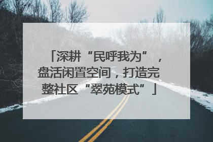 深耕“民呼我为”，盘活闲置空间，打造完整社区“翠苑模式”