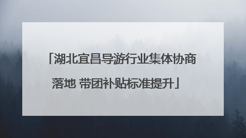 湖北宜昌导游行业集体协商落地 带团补贴标准提升