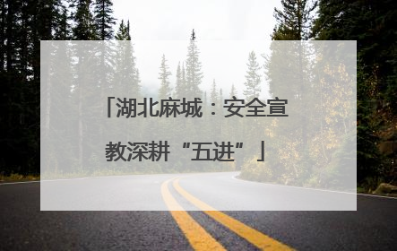 湖北麻城：安全宣教深耕“五进”