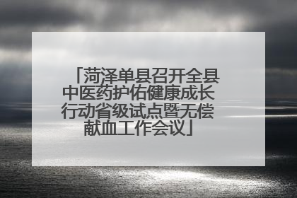菏泽单县召开全县中医药护佑健康成长行动省级试点暨无偿献血工作会议