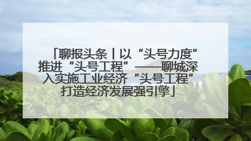 聊报头条丨以“头号力度”推进“头号工程”——聊城深入实施工业经济“头号工程”打造经济发展强引擎