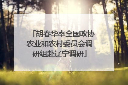 胡春华率全国政协农业和农村委员会调研组赴辽宁调研