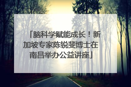 脑科学赋能成长！新加坡专家陈锐斐博士在南昌举办公益讲座