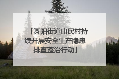 舞阳街道山民村持续开展安全生产隐患排查整治行动