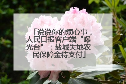 说说你的烦心事，人民日报客户端“曝光台”：盐城失地农民保障金待支付