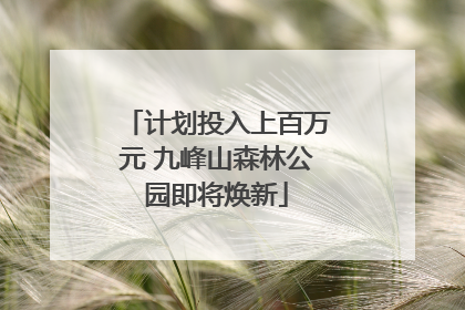 计划投入上百万元 九峰山森林公园即将焕新