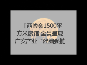 西博会1500平方米展馆 全景呈现广安产业“建圈强链”｜西博视界