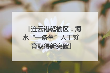 连云港赣榆区：海水“一条鱼”人工繁育取得新突破