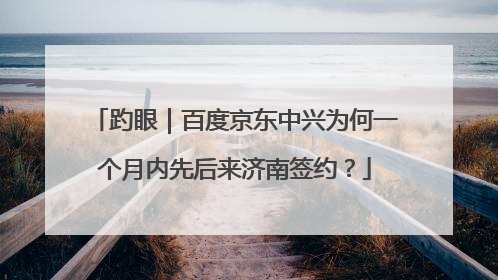 趵眼｜百度京东中兴为何一个月内先后来济南签约？