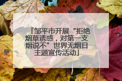 邹平市开展“拒绝烟草诱惑，对第一支烟说不”世界无烟日主题宣传活动