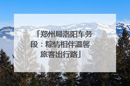郑州局洛阳车务段：粽情相伴温馨旅客出行路