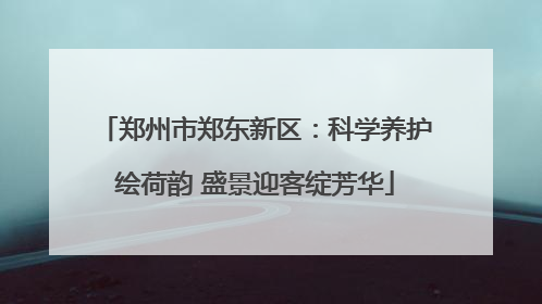 郑州市郑东新区：科学养护绘荷韵 盛景迎客绽芳华