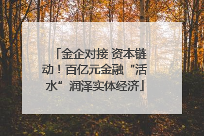 金企对接 资本链动！百亿元金融“活水”润泽实体经济