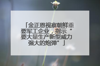 金正恩视察朝鲜重要军工企业，指示“要大量生产新型威力强大的炮弹”