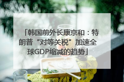 韩国前外长康京和：特朗普“对等关税”加速全球GDP缩减的趋势