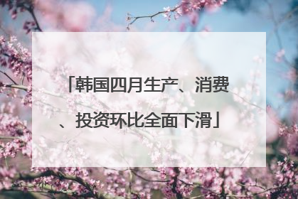 韩国四月生产、消费、投资环比全面下滑