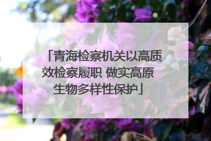 青海检察机关以高质效检察履职 做实高原生物多样性保护