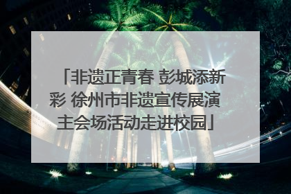 非遗正青春 彭城添新彩 徐州市非遗宣传展演主会场活动走进校园