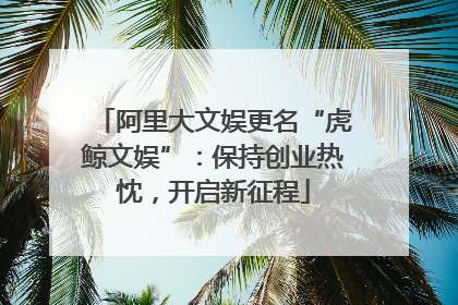 阿里大文娱更名“虎鲸文娱”：保持创业热忱，开启新征程