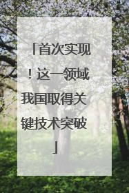 首次实现！这一领域我国取得关键技术突破