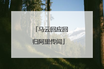 马云回应回归阿里传闻