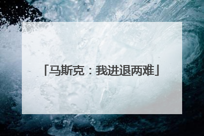 马斯克：我进退两难