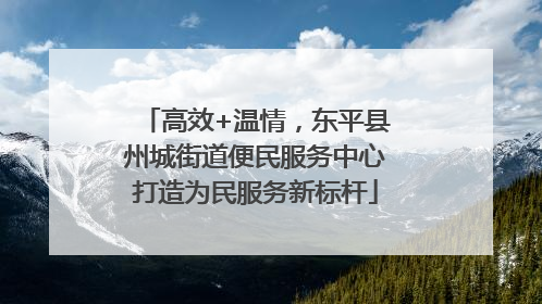 高效+温情，东平县州城街道便民服务中心打造为民服务新标杆